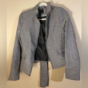 Banana Republic Black and White Herringbone Blazer with Tie